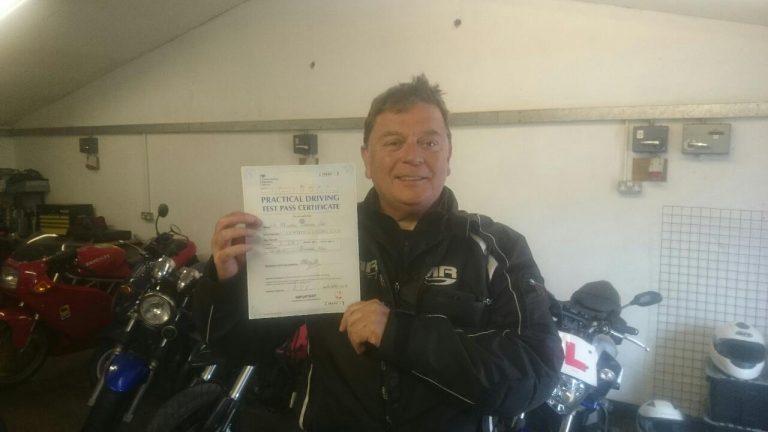 No stopping Mike now, summer, two wheels and a full bike licence to ride!