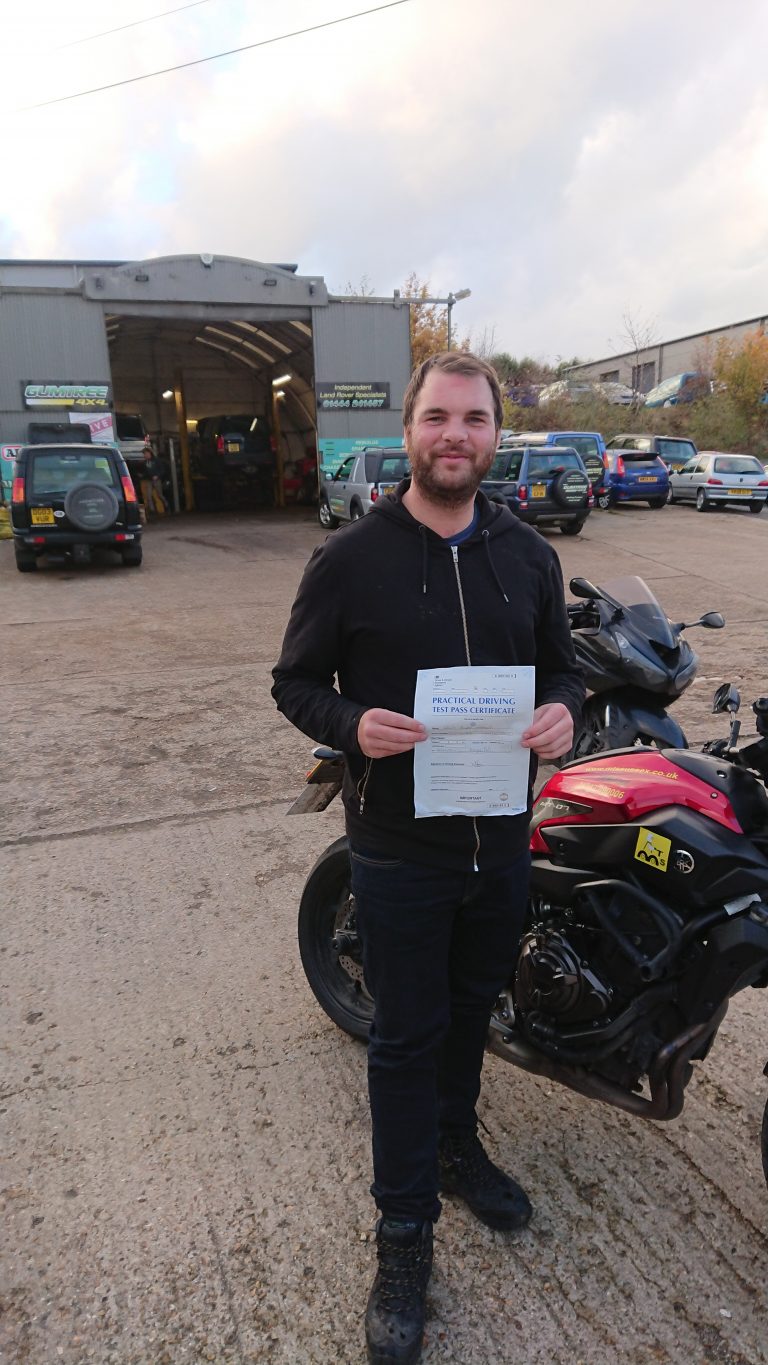 Elliotts off to ride his Scrambler!