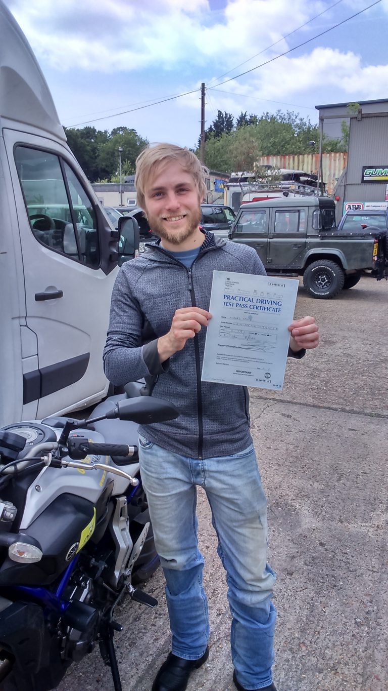 Niklas Lanik of Horley proudly shows his DAS pass