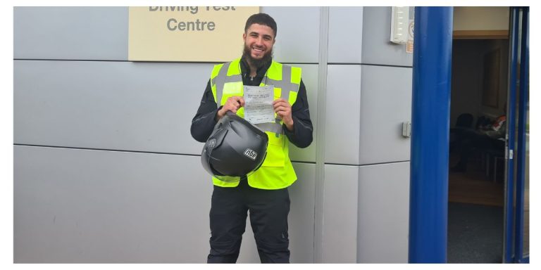 Zak from London leaves with a smile and full licence!